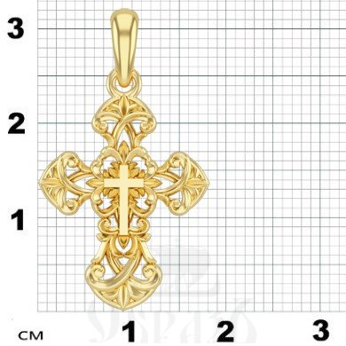 крест «спаси и сохрани», серебро 925 проба с золочением (арт. 17.049)