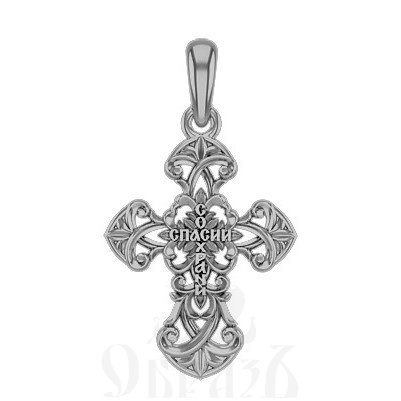крест «спаси и сохрани», серебро 925 проба с золочением (арт. 17.049)